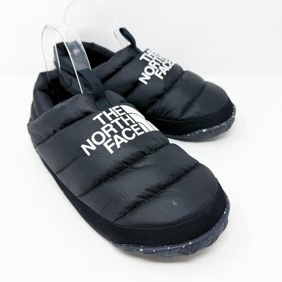 The North Face Black and White Goose Down Fill Puffer Loafers Women's Size 10 - Picture 1 of 8